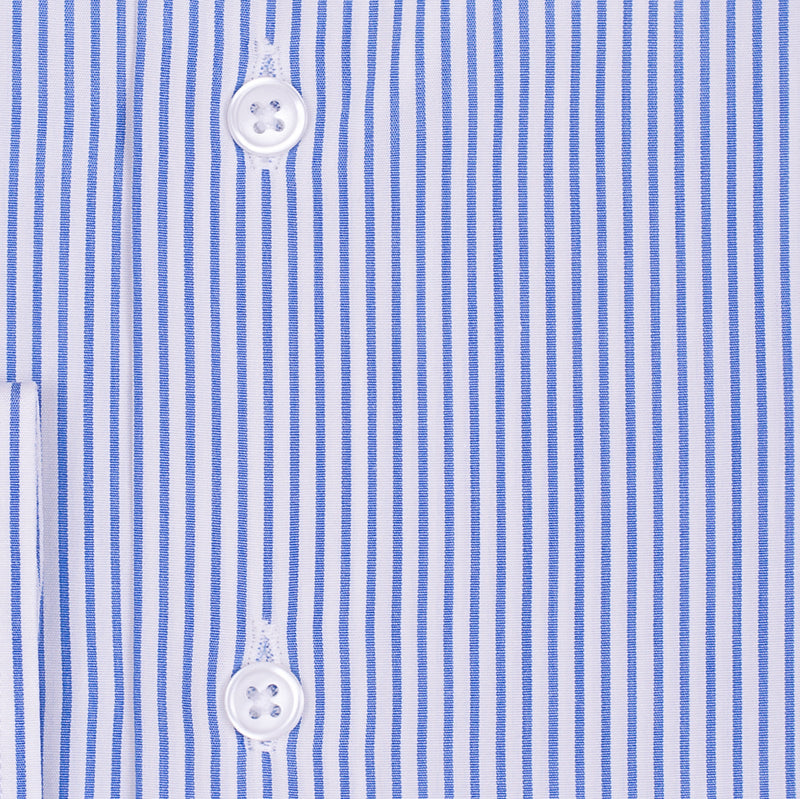 Bespoke - White & Blue Striped Shirt